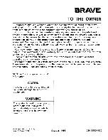 Preview for 1 page of Winnebago 1996 Brave Operator'S Manual