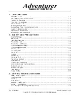 Preview for 1 page of Winnebago 2013 Adventurer Operator'S Manual