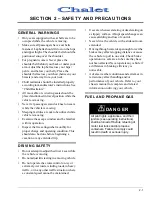 Preview for 13 page of Winnebago Chalet 22BR Owner'S Manual