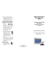 Preview for 2 page of Winnebago Flip-Down Screen TV/DVD Video Players Operation Manual