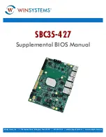 Preview for 1 page of WinSystems SBC35-427 Supplemental Bios Manual