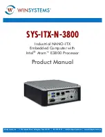 Preview for 1 page of WinSystems SYS-ITX-N-3800 Product Manual