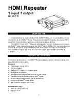 Wintal HDMI-110 Instruction Manual preview