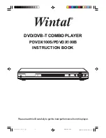 Предварительный просмотр 1 страницы Wintal PDVDX100B Instruction Book