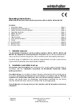 Winterhalter Gastronom GR 64 Operating Instructions Manual preview