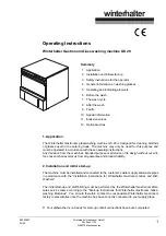 Preview for 1 page of Winterhalter Gastronom GS 29 Operating Instructions Manual