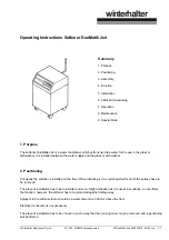 Winterhalter DuoMatik 2x4 Operating Instructions preview