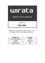 Предварительный просмотр 1 страницы Wirata BG-288 Instruction Manual