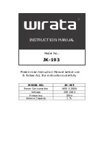 Wirata JK-193 Instruction Manual preview