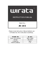 Preview for 1 page of Wirata JK-193 Instruction Manual