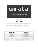 Предварительный просмотр 1 страницы Wirata SP-25A Instruction Manual