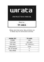 Wirata TF-160A Instruction Manual предпросмотр