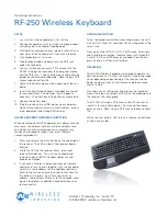 Wireless Computing RF-250 Operating Instructions preview