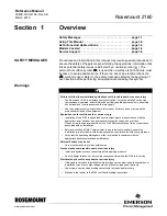 Preview for 9 page of WirelessHART Rosemount 2160 WirelessHART Reference Manual