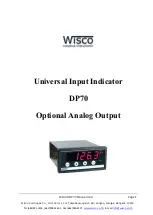 Wisco Industries DP70 Manual preview