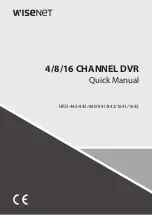 Wisenet HRD-1641 Quick Manual preview