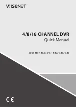 Preview for 1 page of Wisenet HRD-1641 Quick Manual