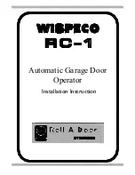 Wispeco Roll-A-Door RC-1 Installation Instructions Manual preview