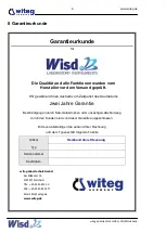 Preview for 8 page of Witeg DH.WHM12311 Operating Manual