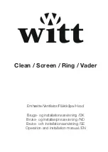 Предварительный просмотр 1 страницы Witt Clean Operation And Installation Manual