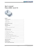 Wittkopp Primor 2000 / Level 15 User Manual preview