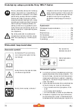 Предварительный просмотр 72 страницы Wolf Garten Campus 250 RT Operating Instructions Manual