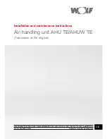 Wolf AHU TE Installation And Maintenance Instructions Manual preview