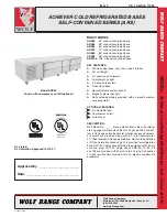 Wolf ARS108 Specification Sheet предпросмотр