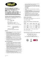 Preview for 1 page of Wolf ATEX 400VA Operation And Maintenance Instructions