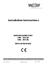 Wolf CWL-300 B Installation Instructions Manual preview