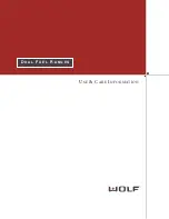 Wolf DF304 Use & Care Information Manual preview