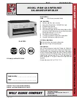 Preview for 1 page of Wolf Gas Infrared Salamander Broiler IRB36 Specification Sheet