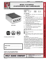 Wolf SCB Series Specification Sheet предпросмотр