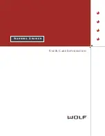 Wolf WD30 Use & Care Information Manual preview