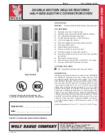 Wolf WKEHC2 Specification Sheet предпросмотр