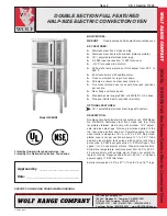 Wolf WKEHD2 Specification Sheet предпросмотр