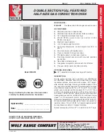 Wolf WKGHD2 Specification Sheet предпросмотр