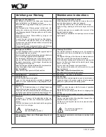 Preview for 4 page of Wolf WS Maintenance And Operating Instructions