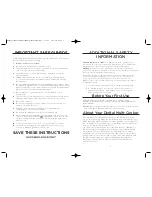 Preview for 2 page of Wolfgang Puck BDRCRD010 Use & Care Manual