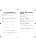 Предварительный просмотр 2 страницы Wolfgang Puck BSV00010 Use And Care Manual