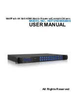 WolfPack HDTVHDMX0808 User Manual preview