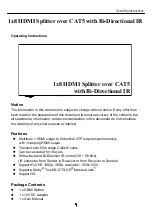 WolfPack HDTVSX-SPE108 Operating Instructions Manual preview