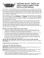 Preview for 1 page of Wolo HIDEAWAY BLAST 900 Installation Manual