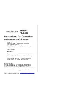 WOLSELEY Merry Tiller Major Instructions For Operation And Use preview