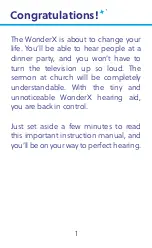 Preview for 2 page of WonderEar WonderX User Manual