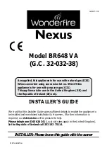 Wonderfire nexus BR648 VA Installer'S Manual preview
