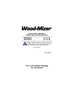 Preview for 3 page of Wood-mizer A1.00 Safety, Setup, Operation & Maintenance Manual