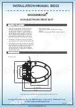 Preview for 1 page of Woodbridge BID21 Installation Manual