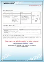 Preview for 6 page of Woodbridge T0002W/B0720 Installation And Care Manual