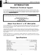 Preview for 4 page of Woodstock M1015 Instruction Manual